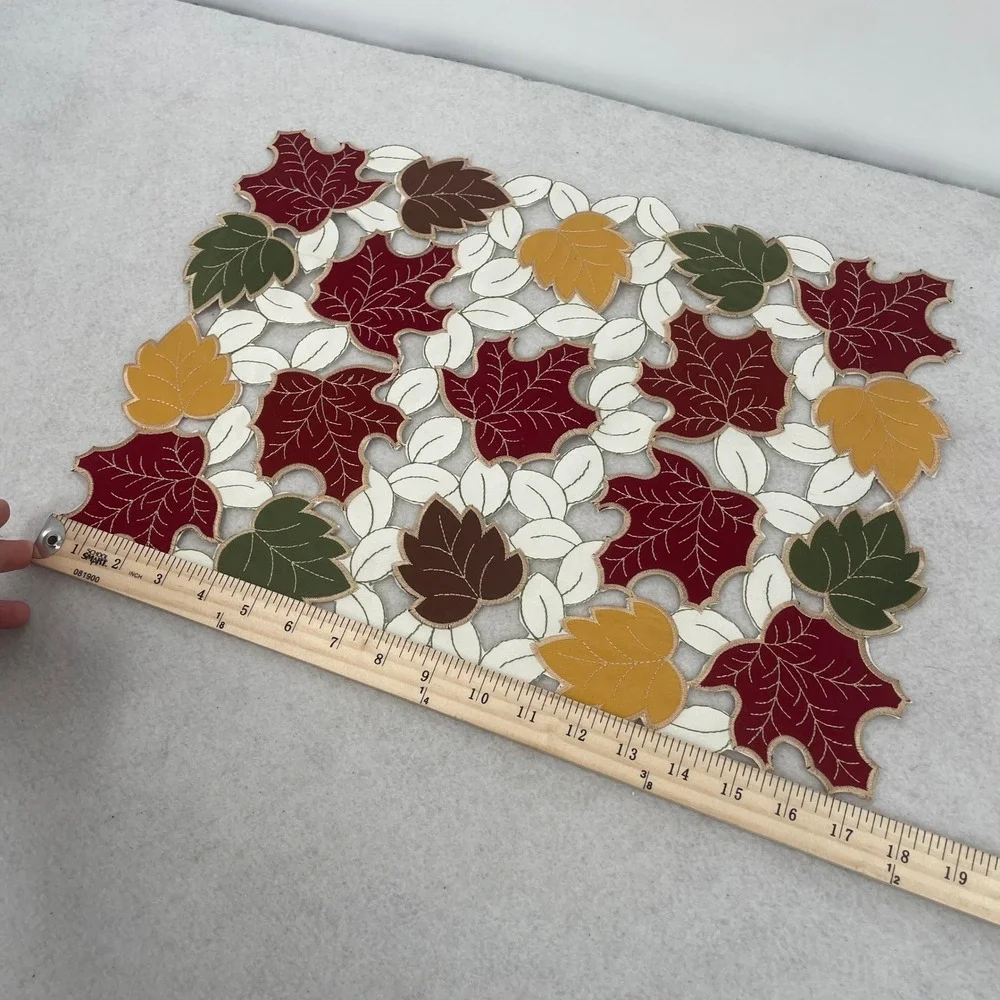 Croft & Barrow Autumn Leaf Placemats Set of 2 Fall Thanksgiving Decor Multicolor